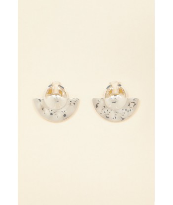 Boucles d’oreilles demi-lune en laiton et pierres shop