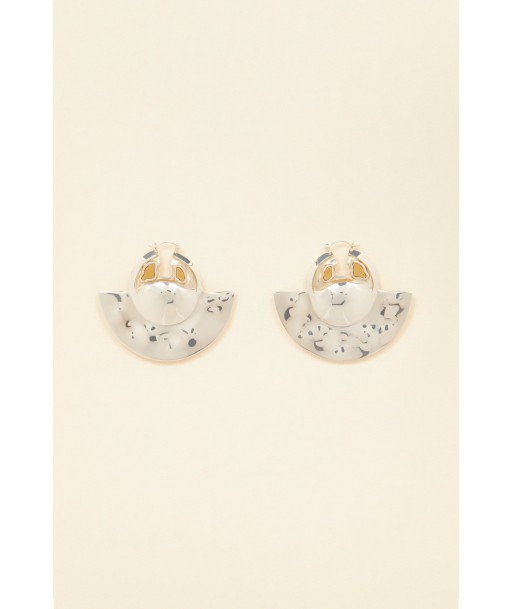 Boucles d’oreilles demi-lune en laiton et pierres shop