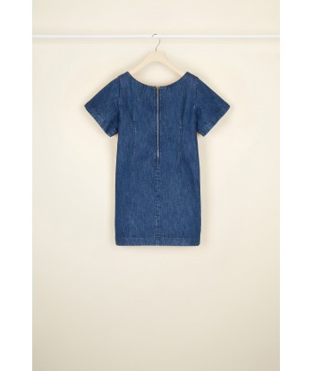 Robe courte en denim à noeuds Fin de série