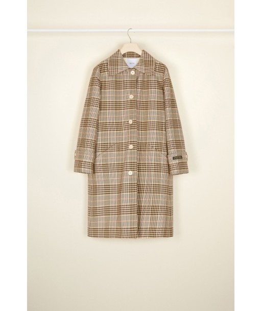 Manteau en gabardine tartan ou a consommer sur place