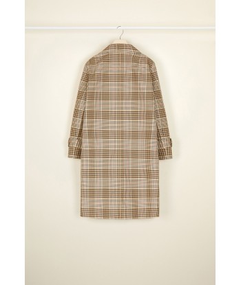 Manteau en gabardine tartan ou a consommer sur place