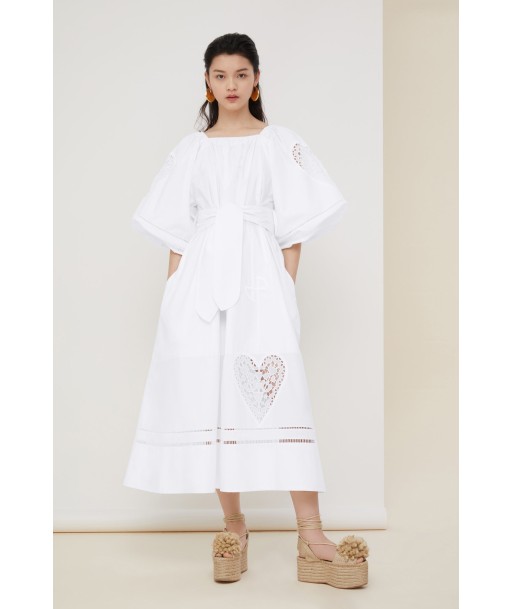 Robe longue en coton à broderie ajourée Faites des économies