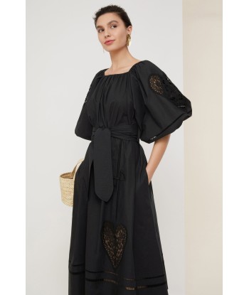 Robe longue en coton à broderie ajourée la colonne vertébrale