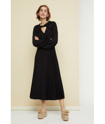 Robe midi plissée à col twist Par le système avancé 