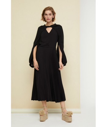 Robe midi plissée à col twist Par le système avancé 