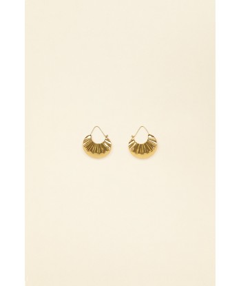 Grandes boucles d’oreilles mandarine en laiton basket pas cher