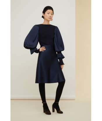 Robe en laine et satin à manches bouffantes Découvrez la collection