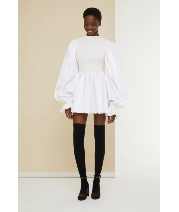 Robe courte à manches volumineuses en coton bio et laine Vous souhaitez 