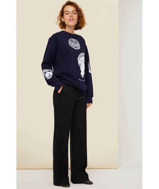 Sweatshirt oversize en coton imprimé en stock