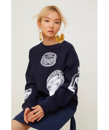 Sweatshirt oversize en coton imprimé en stock