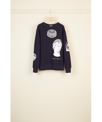 Sweatshirt oversize en coton imprimé en stock