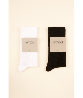 Lot de deux paires de chaussettes en coton bio - Noires et Blanches livraison gratuite