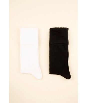 Lot de deux paires de chaussettes en coton bio - Noires et Blanches livraison gratuite