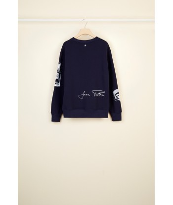 Sweatshirt oversize en coton imprimé en stock