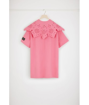 Robe t-shirt en coton bio à col amovible pas cher 