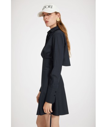 Robe chemise plissée en coton bio france