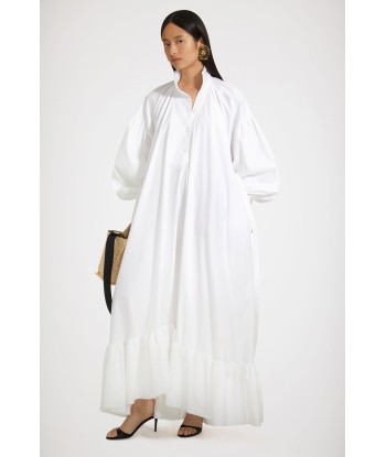 Robe longue à volants en coton bio la chaussure