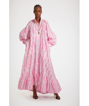 Robe longue à volants en coton bio imprimé de la marque