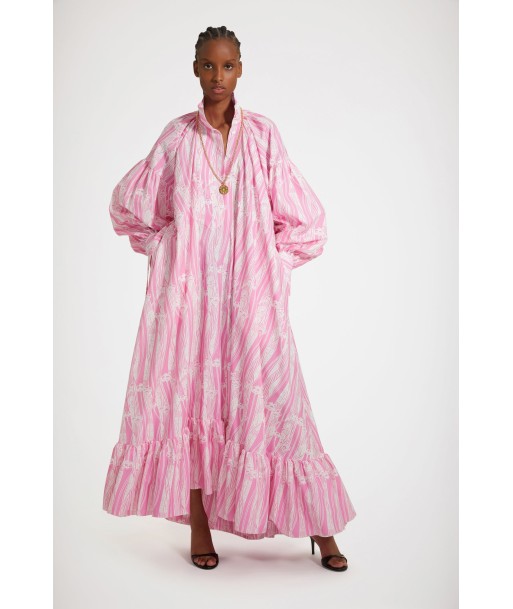 Robe longue à volants en coton bio imprimé de la marque