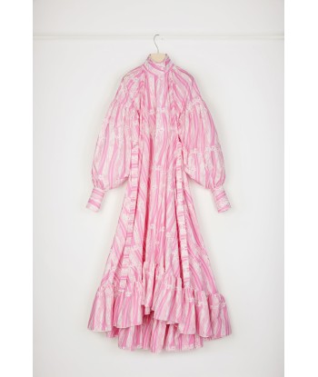 Robe longue à volants en coton bio imprimé de la marque