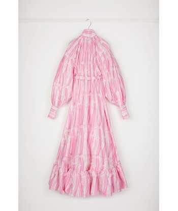 Robe longue à volants en coton bio imprimé de la marque