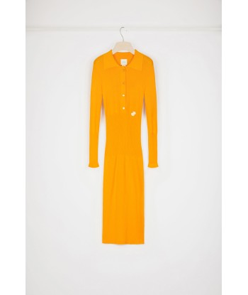 Robe polo midi en maille de coton bio de la marque