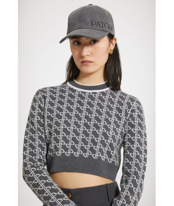 Pull court en laine jacquard éco-responsable français