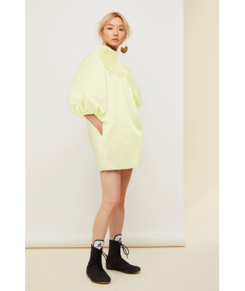 Robe courte en satin à col smocké Le MVP de beaucoup