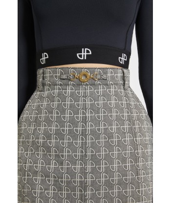 Jupe midi fendue en jacquard de coton les muscles