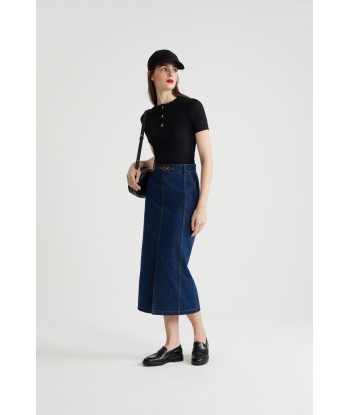 Jupe midi fendue en denim bio Comparez plus de prix