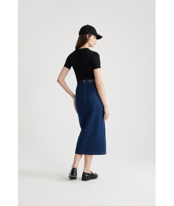 Jupe midi fendue en denim bio Comparez plus de prix