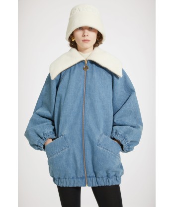 Veste oversize en denim bio et faux shearling prix pour 