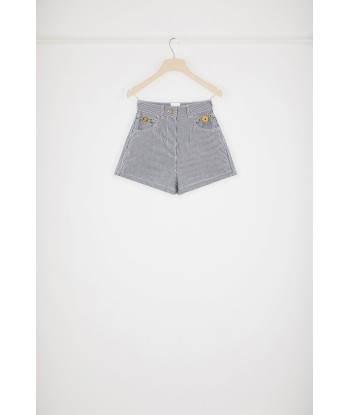 Mini short en denim rayé les ligaments