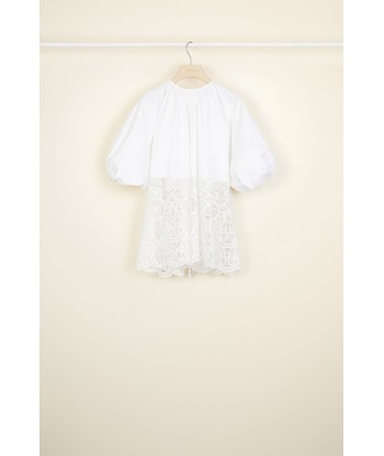 Top Communion en coton et guipure commande en ligne