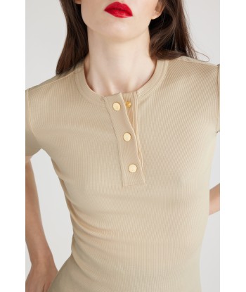 Top henley en coton bio Véritable concentré