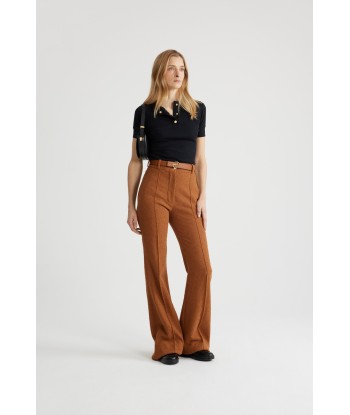 Pantalon évasé en tweed de laine éco-responsable et coton bio en ligne des produits 