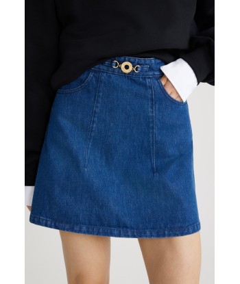 Mini jupe évasée en denim bio livraison gratuite