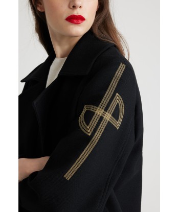 Oversize Peacoat-Mantel aus Wolle mit gesticktem Logo Profitez des Offres !