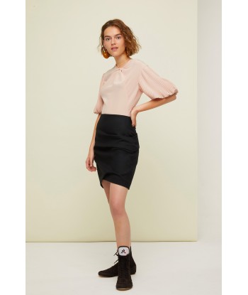 Minikleid aus Seide und Wolle mit Plissee-Ärmeln 50-70% off 