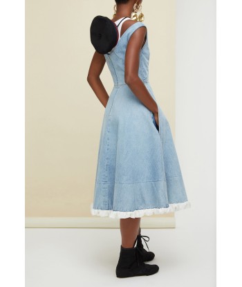 Robe midi en denim français