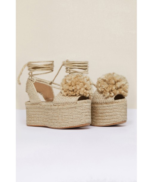 Plateau-Espadrilles mit Pompon les ctes