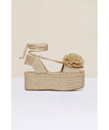 Plateau-Espadrilles mit Pompon les ctes