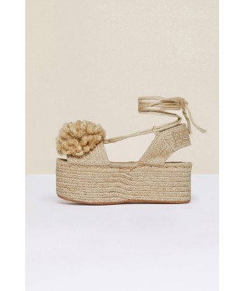 Plateau-Espadrilles mit Pompon les ctes