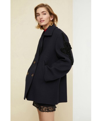 Peacoat-Mantel mit juwelenverziertem Logo 50-70% off 