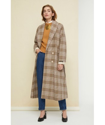 Trenchcoat aus Gabardine mit Tartanmuster pas cher chine