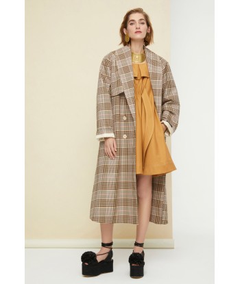 Trenchcoat aus Gabardine mit Tartanmuster pas cher chine