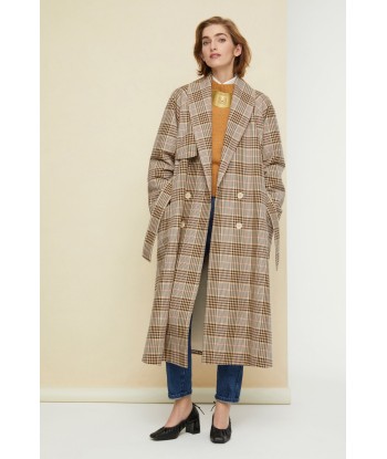 Trenchcoat aus Gabardine mit Tartanmuster pas cher chine