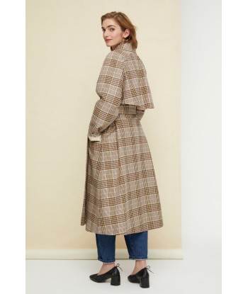 Trenchcoat aus Gabardine mit Tartanmuster pas cher chine