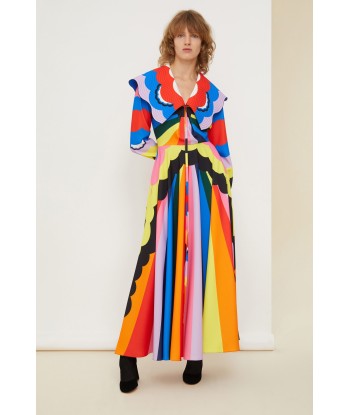 Psychedelisches Maxikleid mit Oversize-Kragen Fin de série