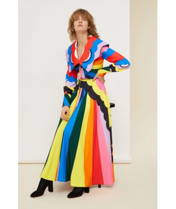 Psychedelisches Maxikleid mit Oversize-Kragen Fin de série